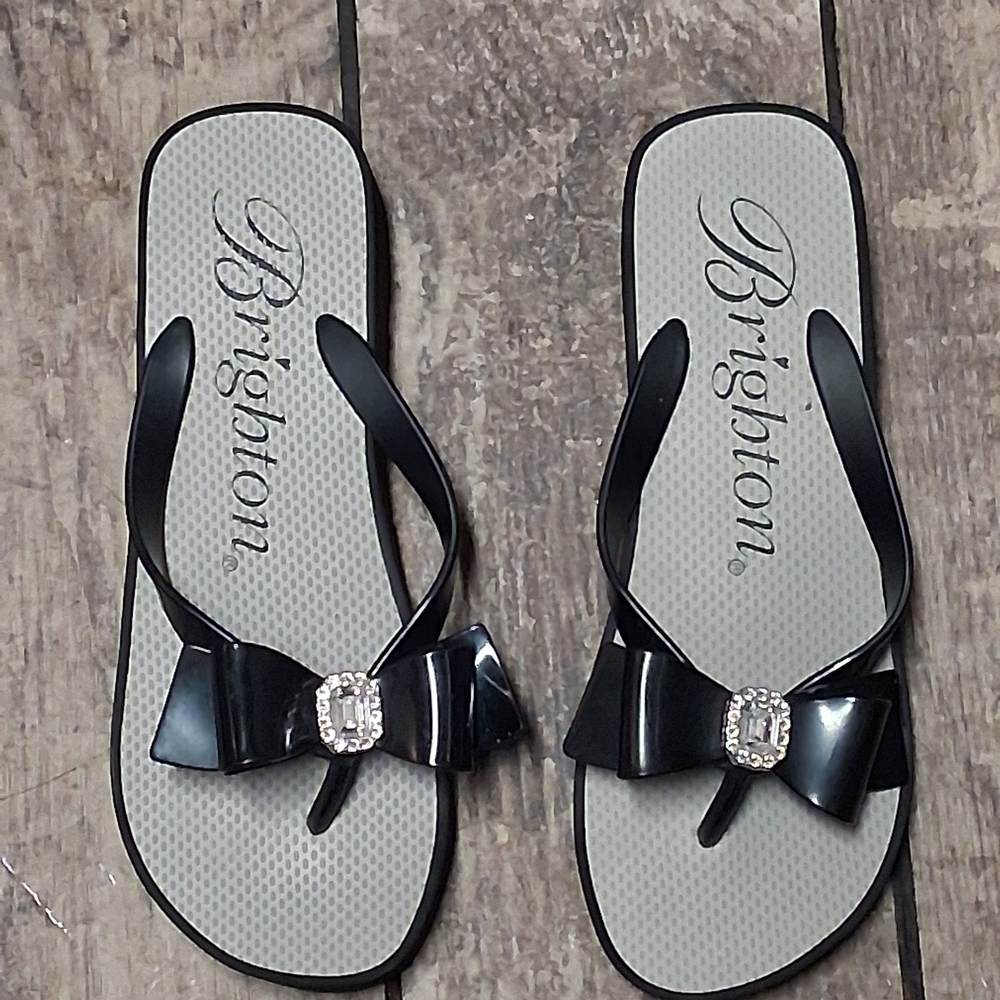 Brighton Black Bow Women's Sandals